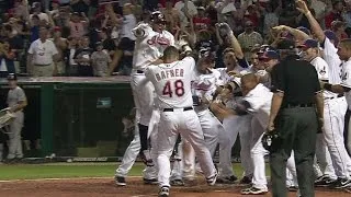 Indians walk off on Hafner's grand slam