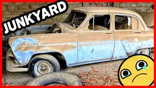Abandoned Soviet GAZ-21 Volga. Found Abandoned cars in a junkyard