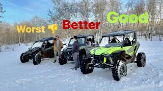 Rmax vs Talon vs YXZ snow crawling