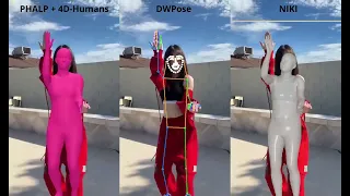 PHALP + 4D-Humans vs DWPose vs NIKI