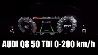 2019 Audi Q8 50 TDI 0-200 km/h acceleration