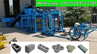 Operation QT4-25 automatic interlocking paver concrete hollow block brick machine for Kenya Ghana