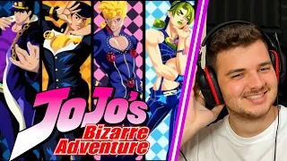 Reacting to JoJo's Bizarre Adventure Themes 1-8 for the FIRST TIME!