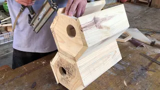 Easy Scrap Wood Project - Make Your Own Birdhouse with A New and Modern Hexagonal Design