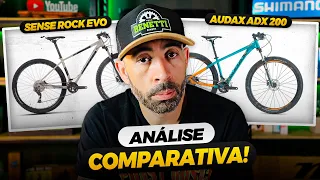 ANÁLISE COMPARATIVA SENSE ROCK EVO X AUDAX ADX 200 - QUAL DELAS É A MELHOR BIKE PARA INICIAR PEDALAR