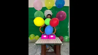 electric balloon pump / 4 big Balloon / yellow blue red green #viral #asmr #viral