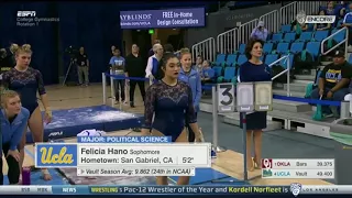 Felicia Hano 2018 Vault vs Oklahoma 9.875