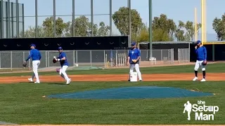 Full Cubs Infield Practice - Spring Training