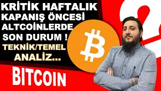 🔊KRİTİK HAFTALIK KAPANIŞ ÖNCESİ🔔ALTCOİNLERDE SON DURUM💯 #bitcoin #altcoin #kriptopara