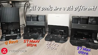 Roborock Ultra Dock Comparison - S7 MaxV, S7 Max, S8 Pro & Q Revo Docks - What is Different?