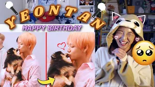 BTS with YEONTAN (Don't fall in love with YEONTAN Challenge) REACTION | HAPPY BIRTHDAY YEONTAN! 🐶💜