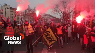 Nationwide strikes in France protest Macron’s pension reforms