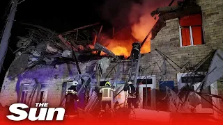 Ukrainian vocational training centre in Kharkiv destroyed by Russian Shahed drone