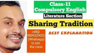 Sharing Tradition/class 11th English