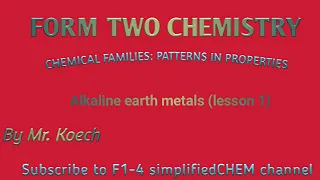 CHEMICAL FAMILIES (Alkaline earth metal- part 1)