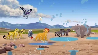 The Lion Guard - Kion Breaks A Dam Wall Holding Back a Lake - Clip 3/3