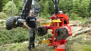 SP 661 LF harvester head on Rottne H21D in heavy spruce logging