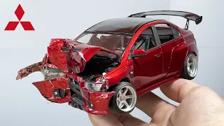 Crash Test Mitsubishi Lancer Evolution X crashed a scale model