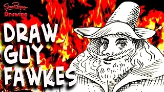 How to Draw Guy Fawkes - for kids and beginners