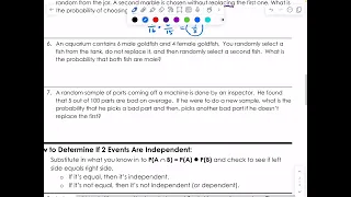 Independent and dependent probability
