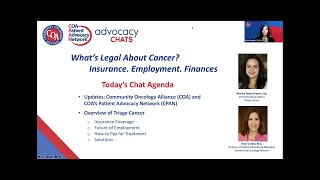 What's Legal About Cancer? Insurance, Employment, Finances: A CPAN Advocacy Chat
