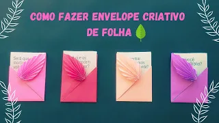 Envelope criativo de folha/origami envelope/Dobradura envelope