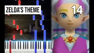 TPR - Zelda's Theme - 14 - The Legend Of Zelda: Ocarina Of Time Piano Tutorial | Note Chart