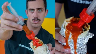 This device injects your burrito with hot sauce!