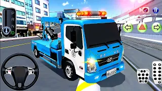 3D Driving Class #22: Real City Driving - Police Van and Tow Truck Vs Train - Android GamePlay