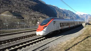 Fast Trains and Rail Traffic in Biasca, Switzerland [4K]