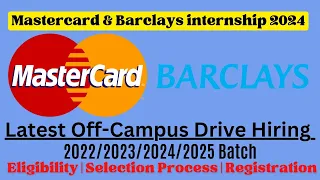 Mastercard off campus drive for 2023/2024/2025 batch |Latest Internship for Freshers| Jobs 2024