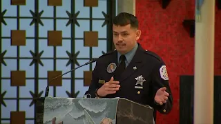 Fallen CPD Officer Huesca's partner speaks at funeral