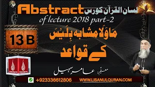 Abstract of Lecture 13-B lisan ul quran 2018 Part 2 مَاوَلَا مشابہ بِلَیْسَ کے قواعد