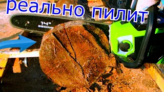 ПОПУЛЯРНАЯ АККУМУЛЯТОРНАЯ ПИЛА Greenworks GD40CS15 которая реально пилит !