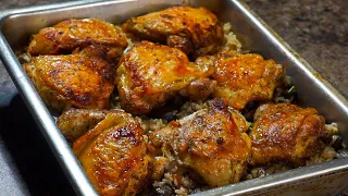 The Best Oven Baked Chicken and Rice EVER!!! | Baked Chicken Recipe