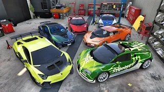 GTA 5- MICHAEL'S RICH LIFE STEALING LUXURY LAMBORGHINI BUGATTI BMW SUPER CARS|GAMEPLAY#20|