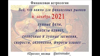 Финансовая астрология. Прогноз на декабрь 2021 @AstroTrader_