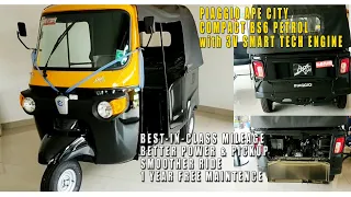 2021 Piaggio Ape City Petrol Compact Auto Rickshaw, 3V Smart Tech BS6 Engine, Best-in-Class Mileage