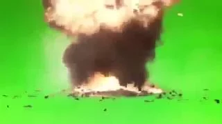 Футаж Взрыв на зелёном фоне