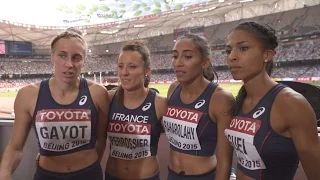 WCH 2015 Beijing - Team France 4x400m Relay Women Heat 2