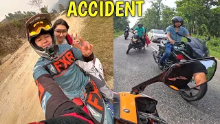 CBR 600RR SANGA JHANDAI ACCIDENT BHAKO😱 / CHITWAN SAURAHA NATIONAL PARK / @alishakhadgi9769