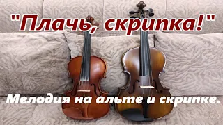 Мелодия шлягера "Плачь, скрипка..." на альте и скрипке в исполнении Александра Вишняка.