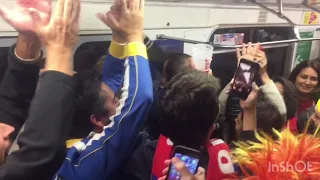 Бразильские болельщики в метро / Brazil’s fans metro spb