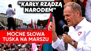 "Karły rządzą narodem". Na koniec Tusk się nie hamował. Marsz Miliona Serc