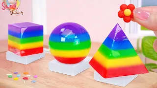 Fancy Rainbow Jelly🌈 Yummy Miniature Rainbow Jelly Cake Decorating Dessert Recipes By Sweet Baking