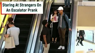 Staring At Strangers On An Escalator Prank !
