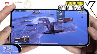 Samsung Galaxy A55 PUBG Mobile Gaming test | Exynos 1480, 120Hz Display