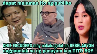 CHIZ ESCUDERO may nakakagulat na REBELASYON nagpaunlak na ng PANAYAM Kay TITO BOY