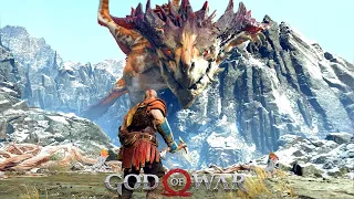 God Of War (PS4 Pro) - #23 Dragon Boss Fight - (4K) Gameplay No Commentary