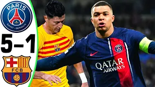 PSG vs Barcelona 5-1 - All Goals and Highlights 🔥 MBAPPE